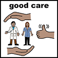 Symbol to show that healthcare professionals and service user are happy with their care