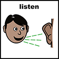 Symbol to show healthcare professional listening to service user