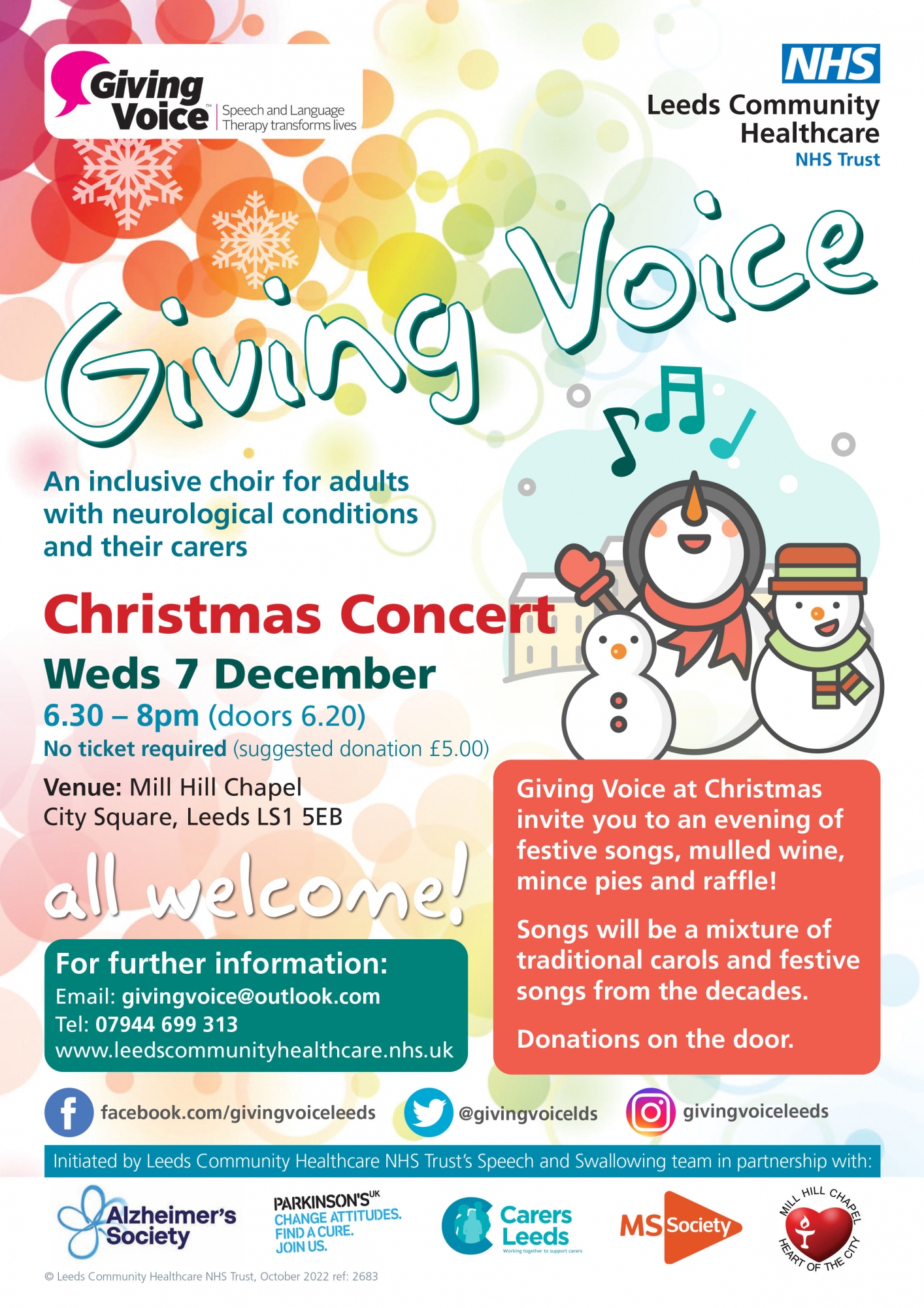 Giving Voice Christmas A4 poster 2022